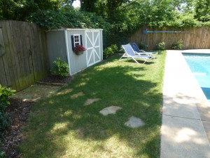 Backyard after our landscaping design