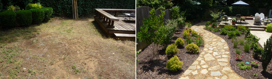 Before and After Our Landscaping Design Services